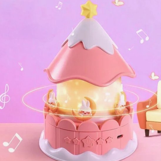 Veilleuse bébé musicale rose