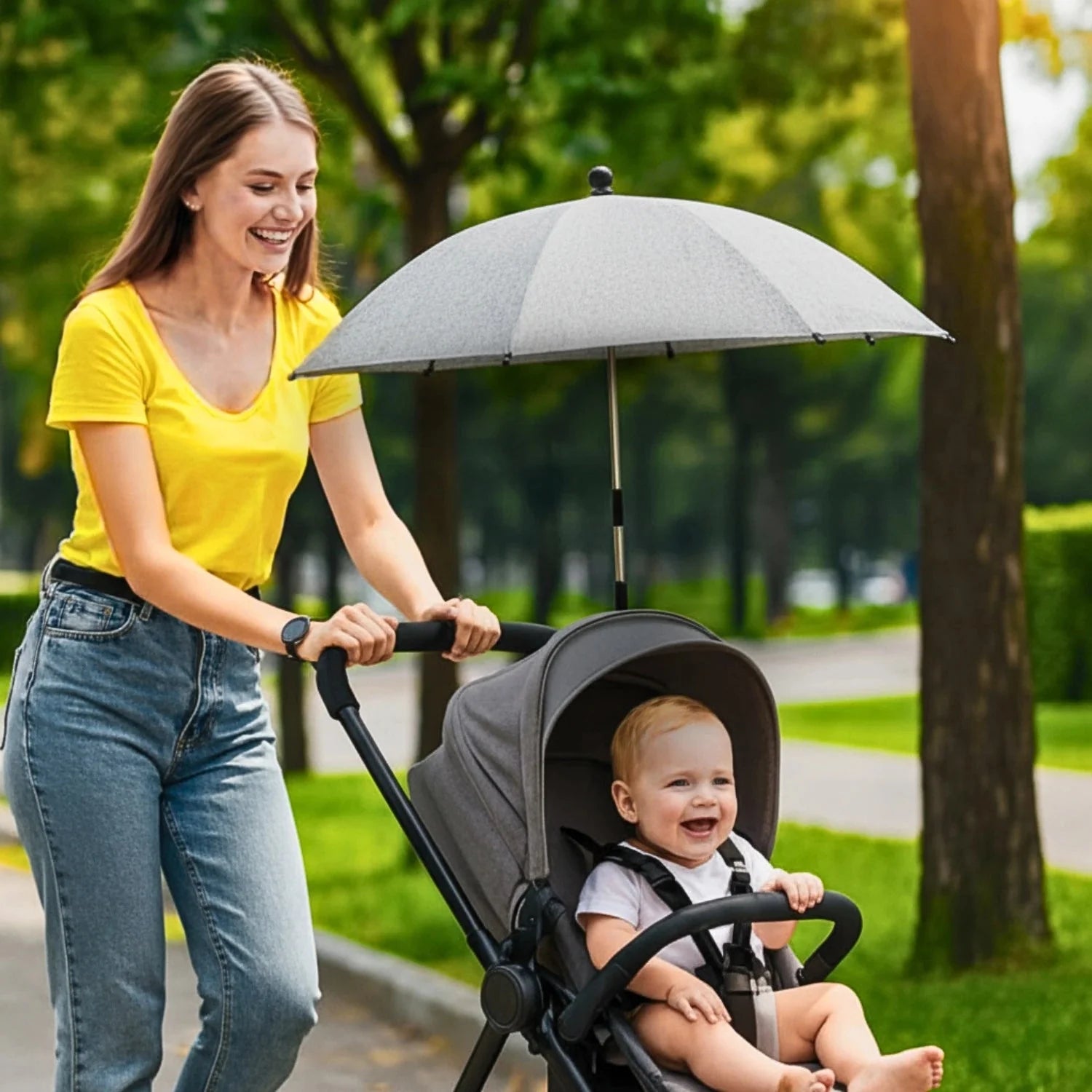 Ombrelle poussette uv-protect bébé en balade